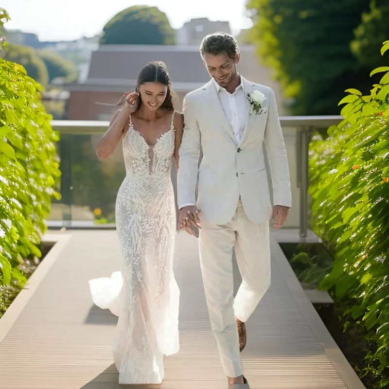 Men Formal Wear In Summer - Linen Wedding Tuxedo For Men Summer
