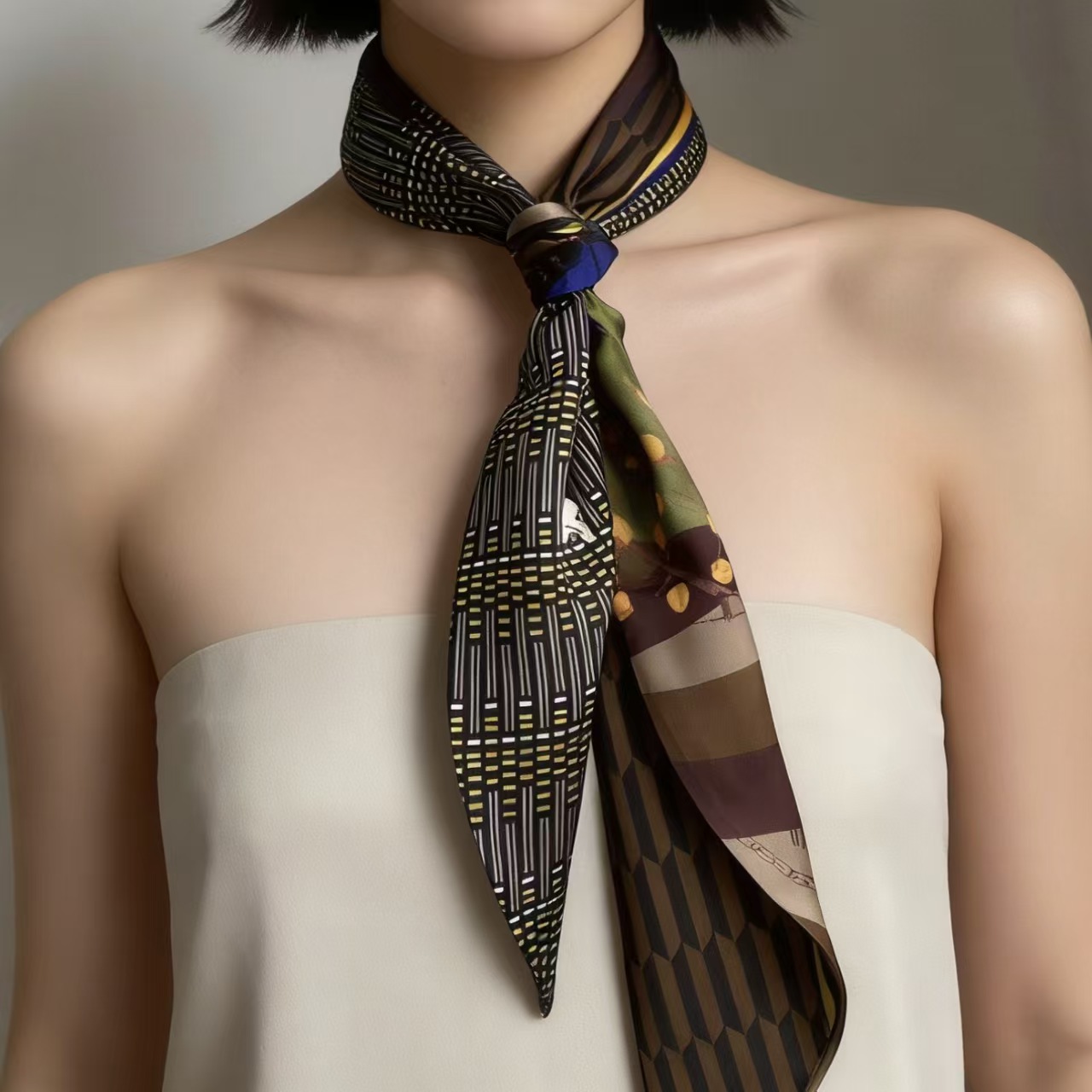 Luxury Print Long Hair Ribbon  - огляд і ціна Silk Tie Woven