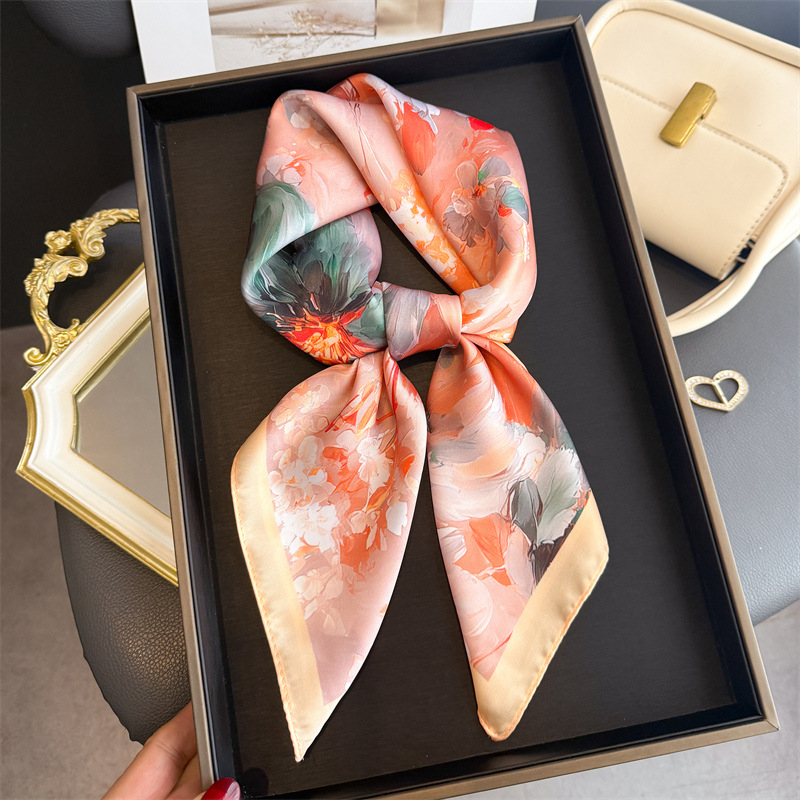 2026 New Floral Print Silk Squ - огляд і ціна Silk Tie Woven