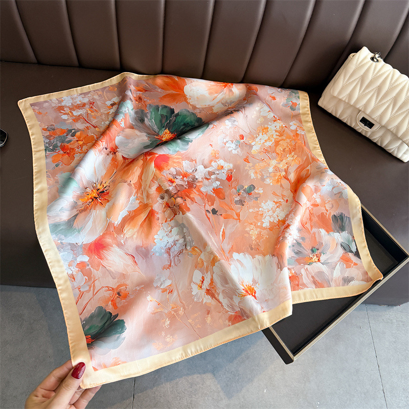 2026 New Floral Print Silk Squ - огляд і ціна Silk Tie Woven