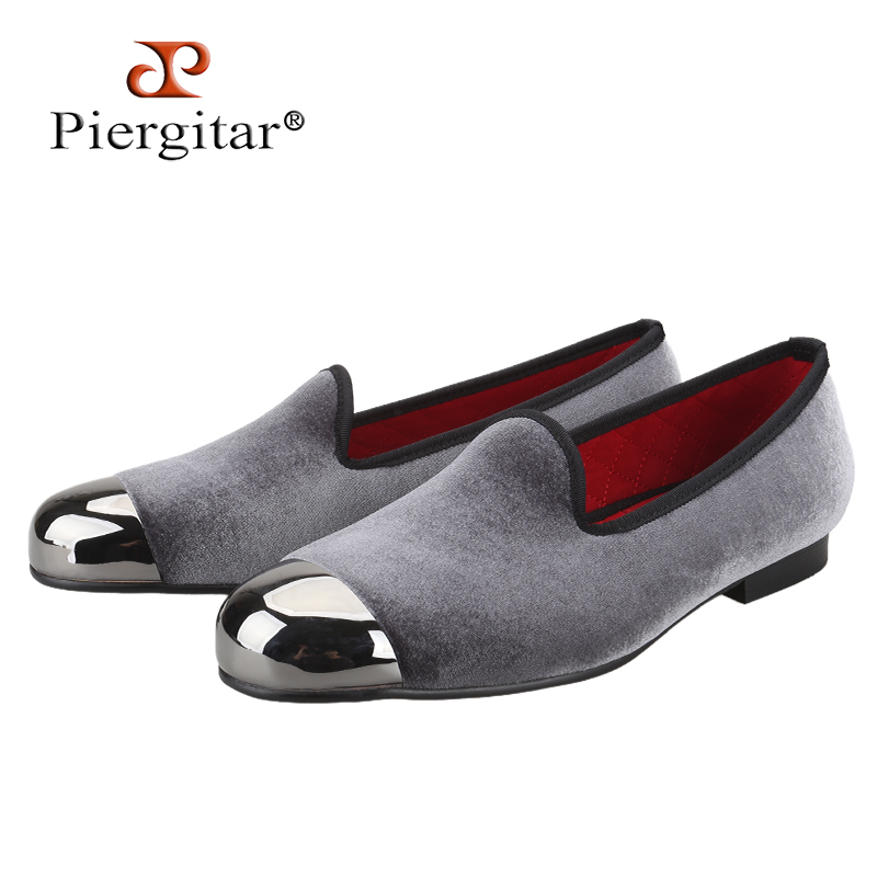Piergitar Gray Velvet Slip-On  - огляд і ціна Men'S Formal Wear Slippers