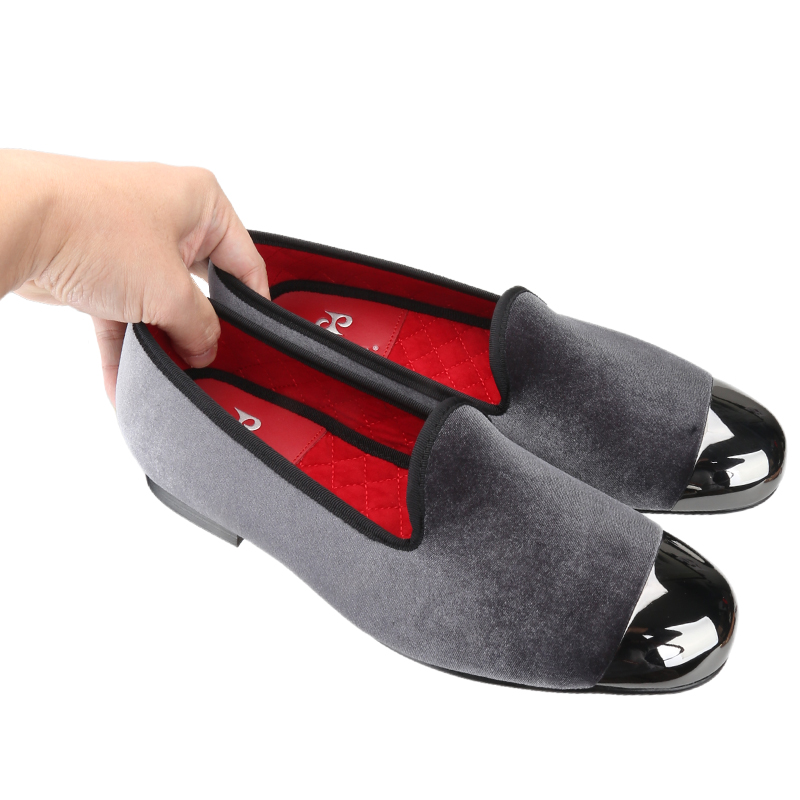 Piergitar Gray Velvet Slip-On  - огляд і ціна Men'S Formal Wear Slippers