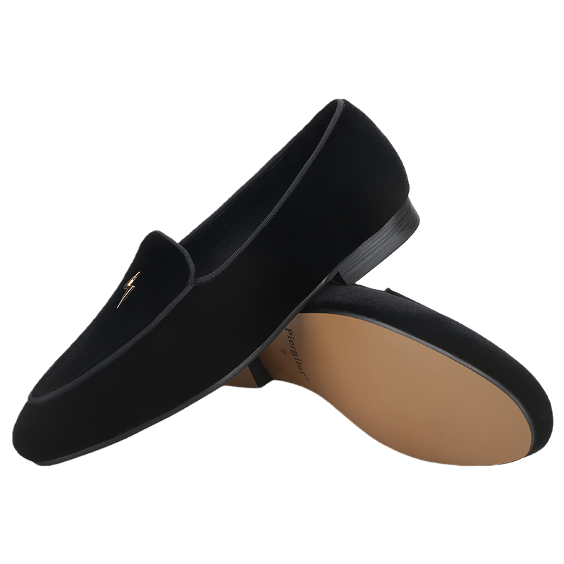 Piergitar Black Color Velvet M - огляд і ціна Men'S Formal Wear Slippers