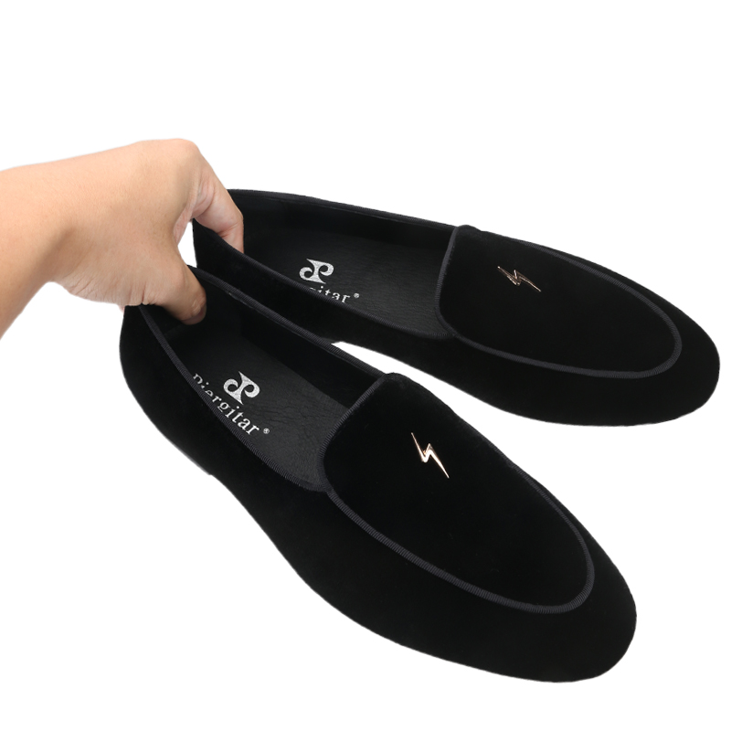 Piergitar Black Color Velvet M - огляд і ціна Men'S Formal Wear Slippers