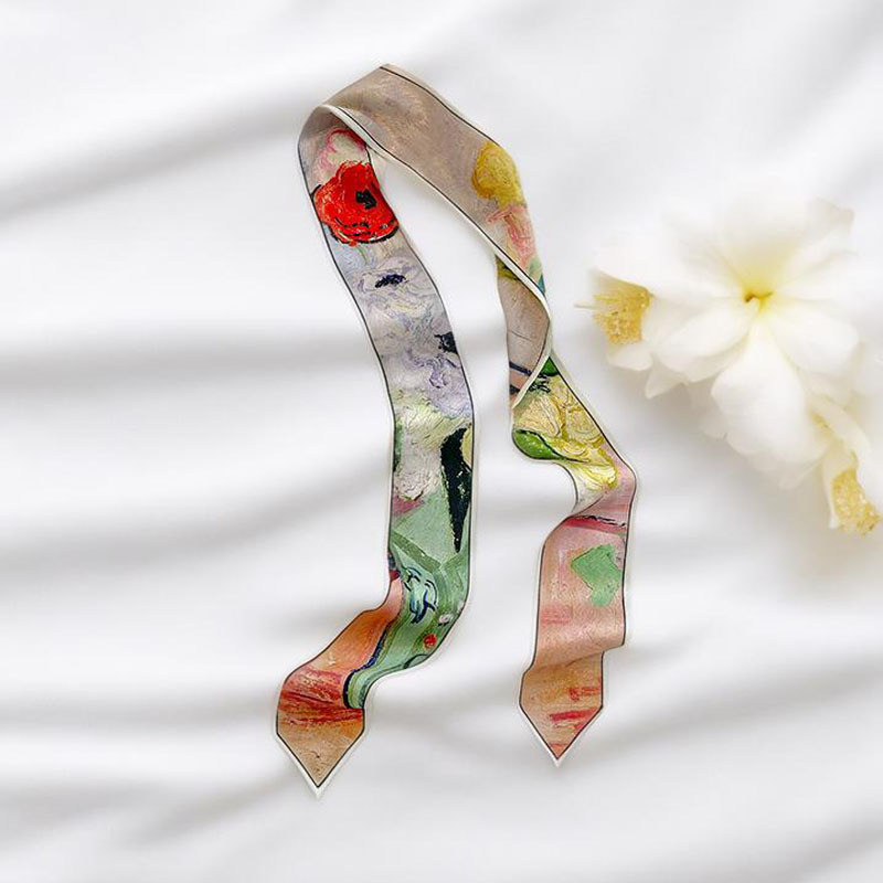 Prints Long Hairband Skinny Ne - огляд і ціна Silk Tie Woven