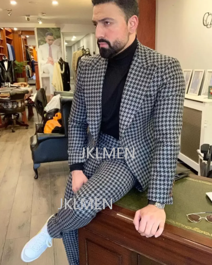 Houndstooth Mens Suits 2PCS We - огляд і ціна Men Formal Wear For Wedding