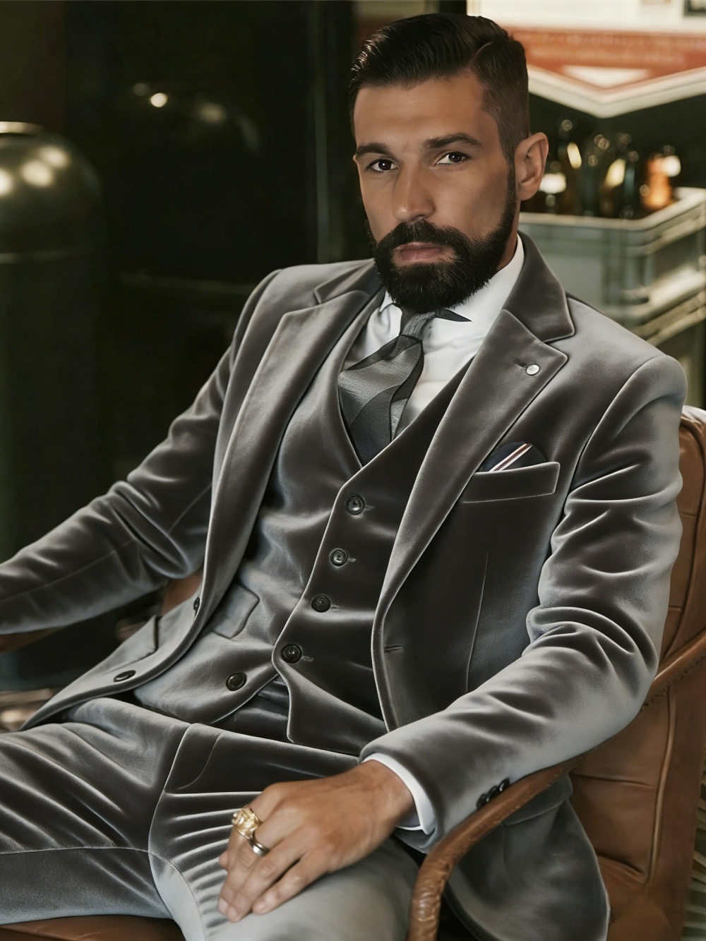 Men's Velvet Suits 3 Pieces Da - огляд і ціна Men Formal Wear For Wedding